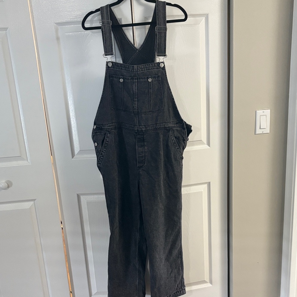 We The Free Black Denim Overalls